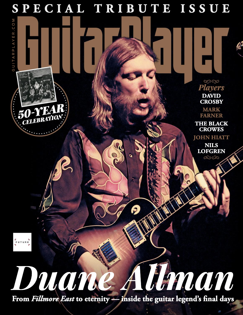 The cover of Guitar Player&#039;s October 2021 issue, featuring Duane Allman