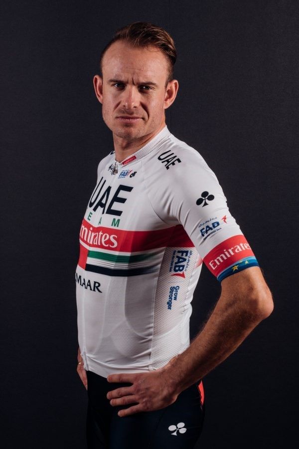 Alexander Kristoff has added blue stripes on his 2019 jersey