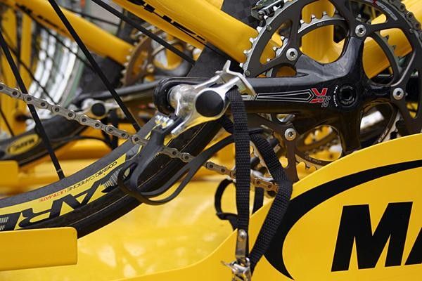 We show this every year but the clips and straps on the neutral service bikes always raise a smile in the Cyclingnews tech office.