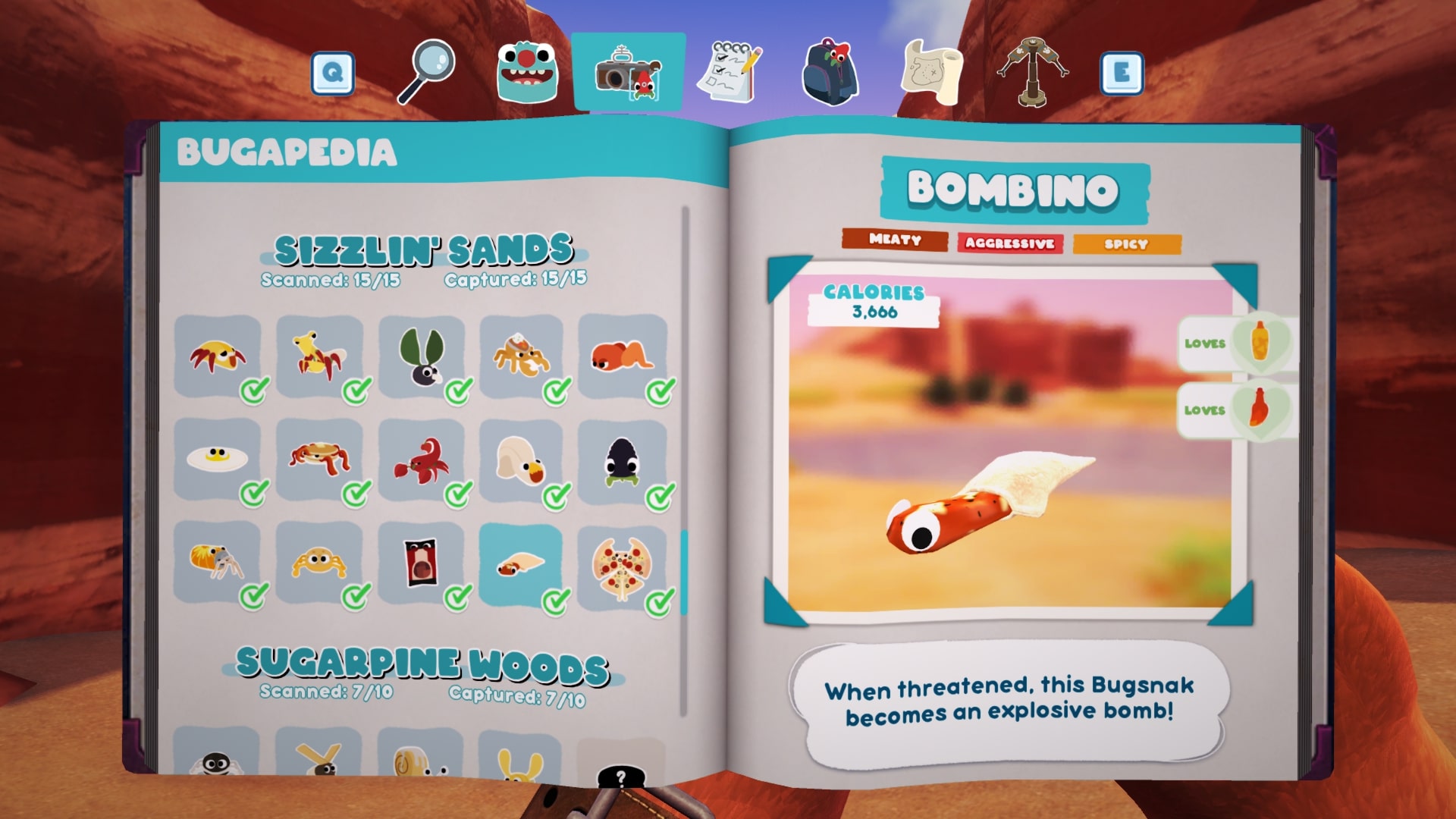 Bugsnax Bugapedia: Bombino