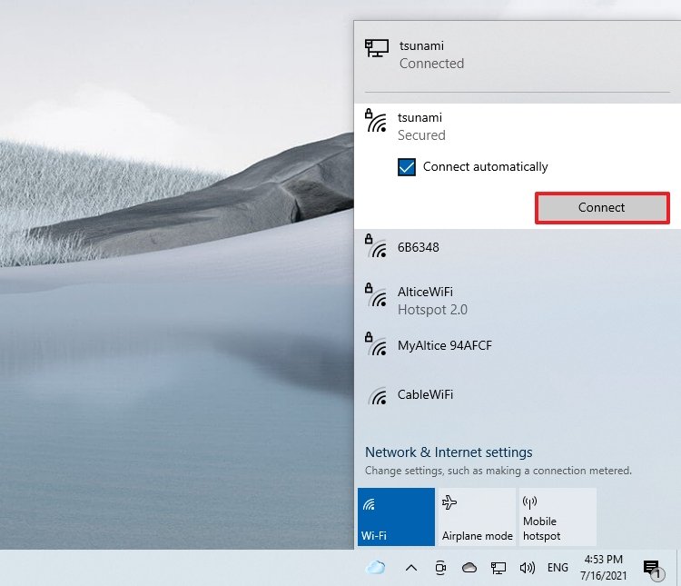 Windows 10 connect to Wi-Fi