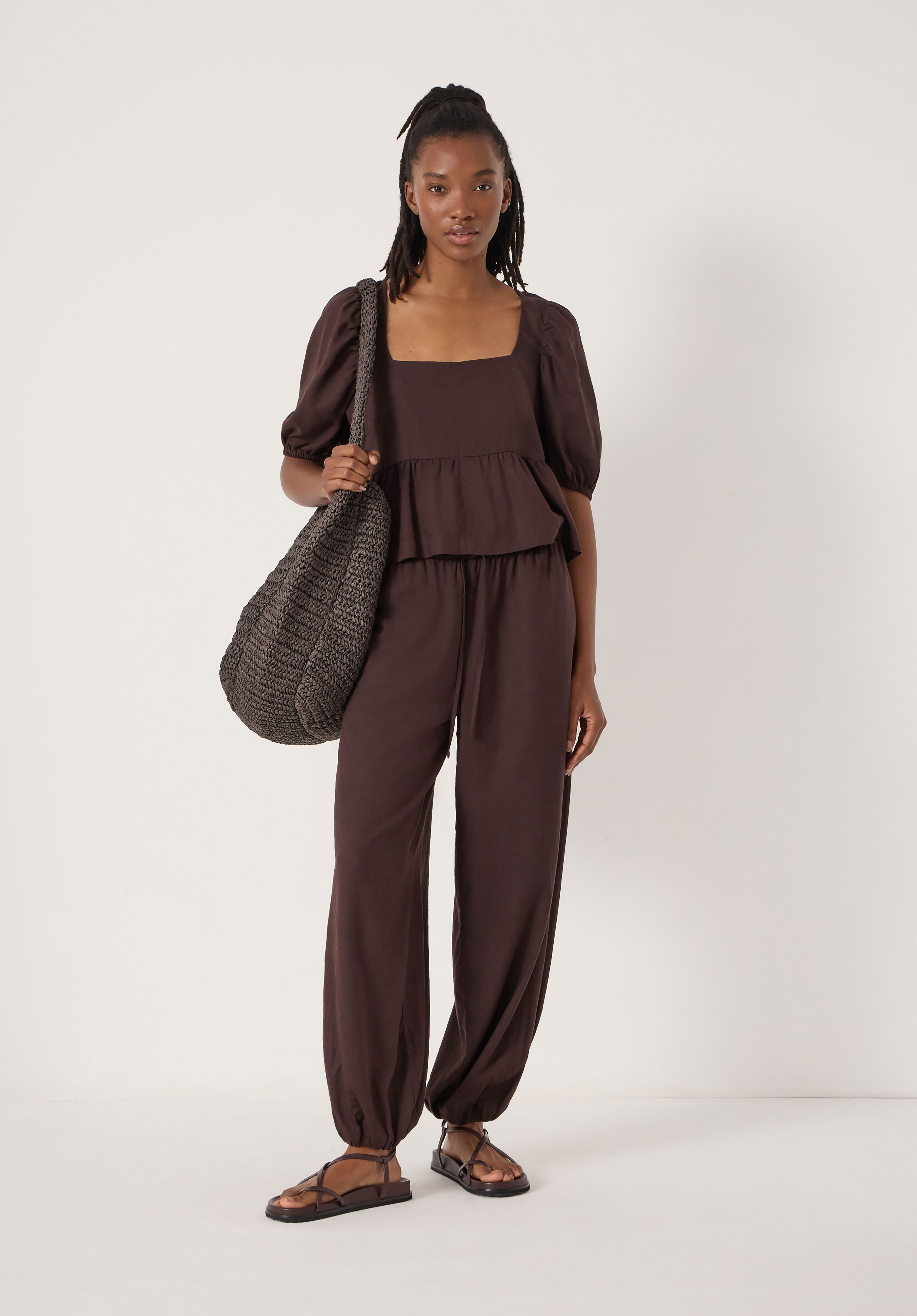 Tove Linen Balloon Beach Trousers