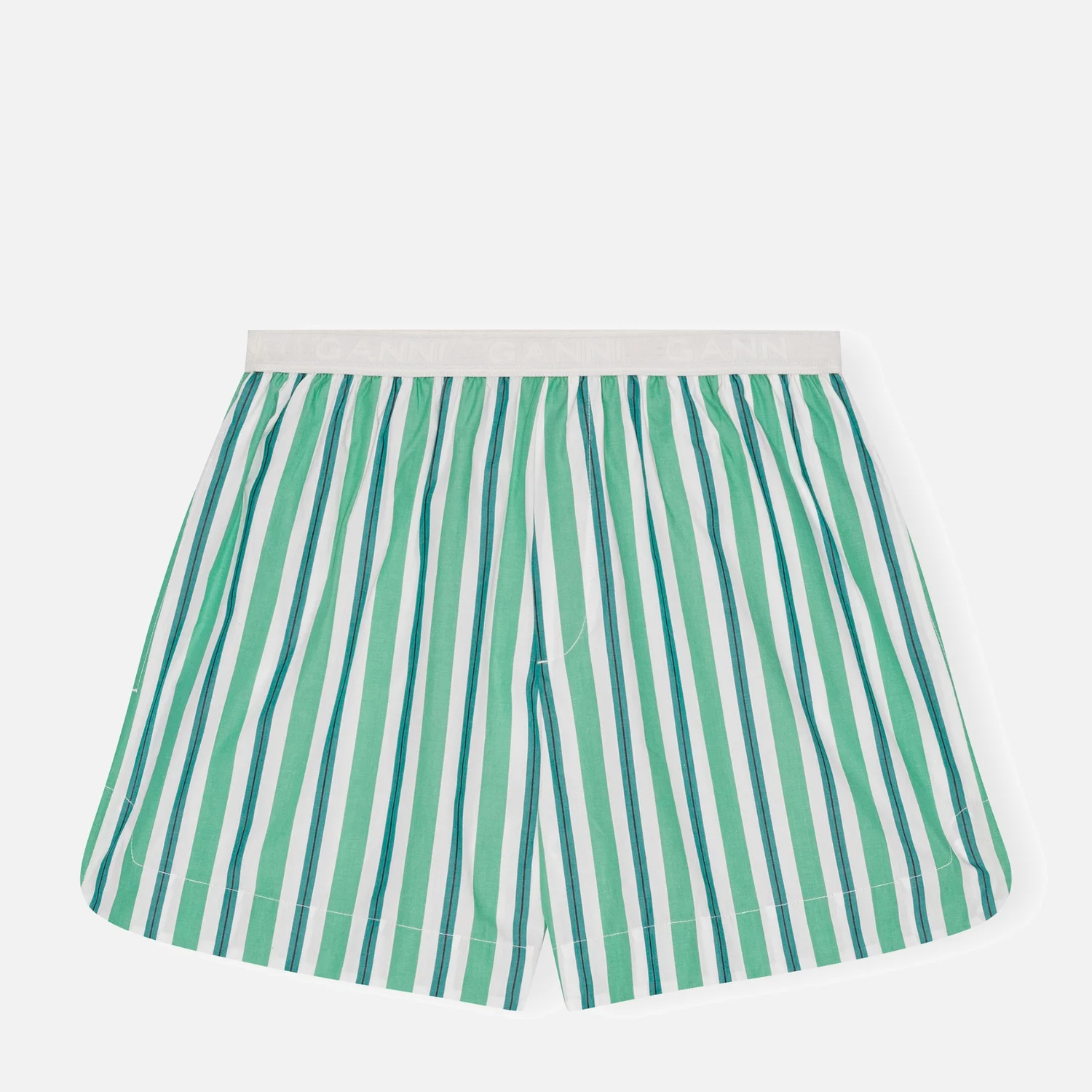 Ganni Striped Organic Cotton Shorts