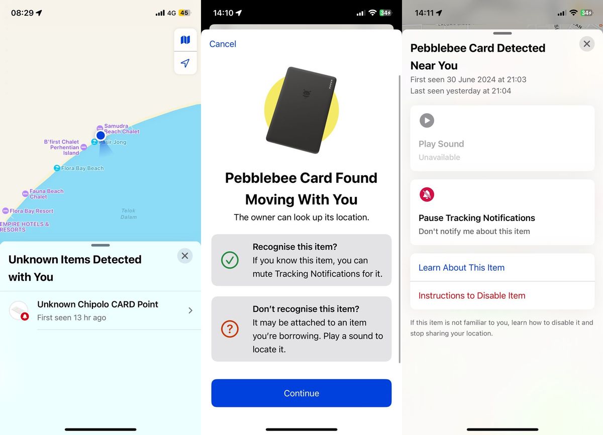 Google Find My Device alerts on iOS
