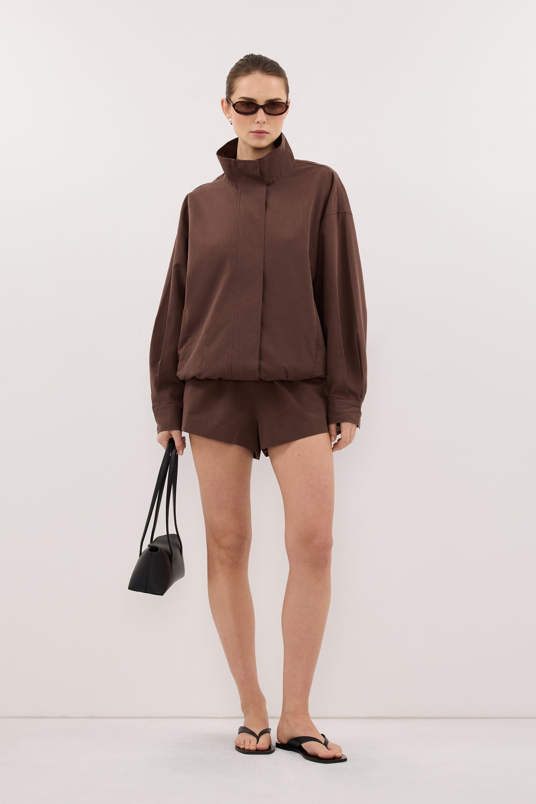 Rory Milk Choc Lightweight Track Jacket - 0 / Milk Chocolate