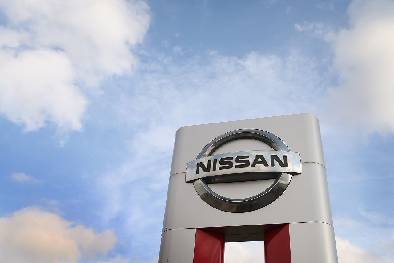 A Nissan sign.