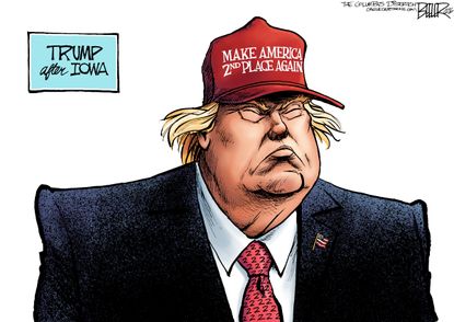 Political Cartoon U.S. Trump Iowa