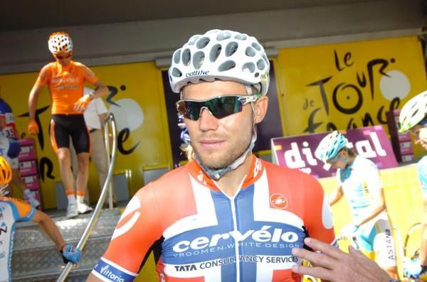 Thor Hushovd (Cervelo TestTeam) in his Norwegian national champion's jersey