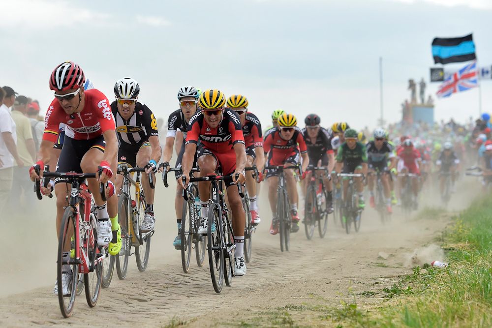Tony Gallopin (Team Lotto Soudal) and Greg Van Avermaet (BMC Racing Team)
