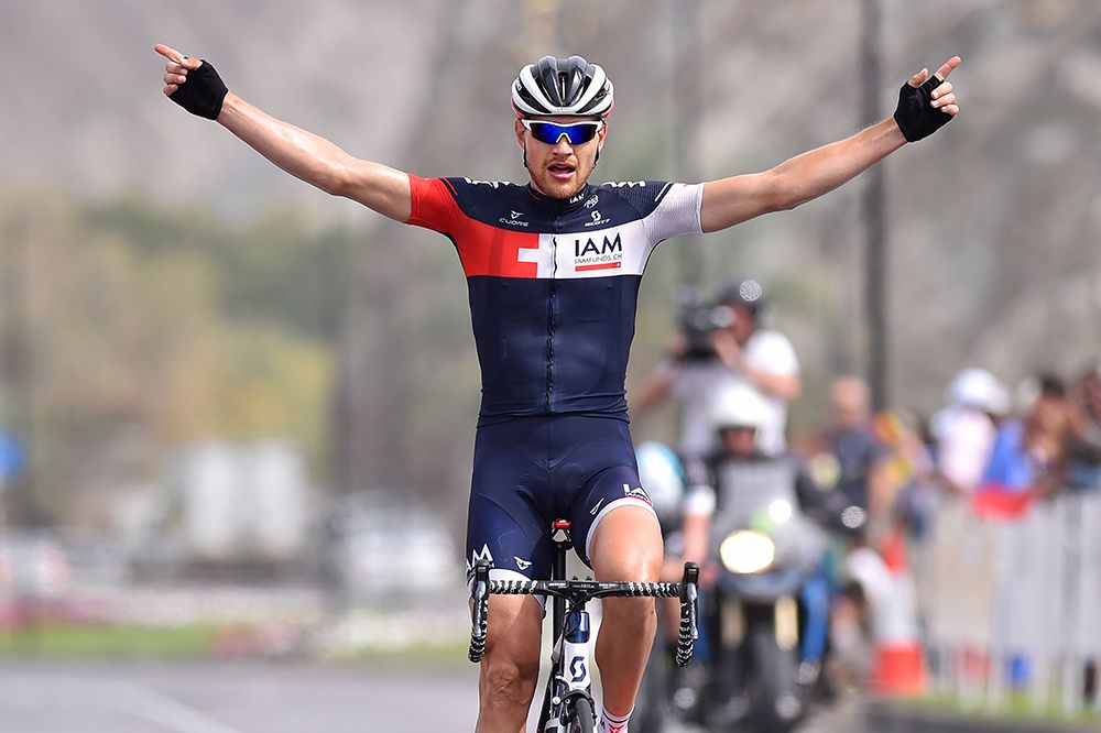 Matthias Br&auml;ndle (IAM Cycling) wins the final stage of the Tour of Oman.