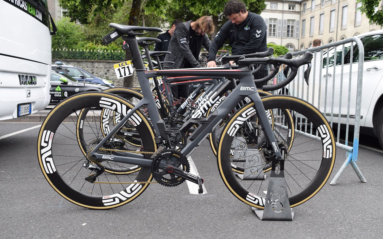 Stage 1 winner Edvald Boasson Hagen's BMC Timemachine Road