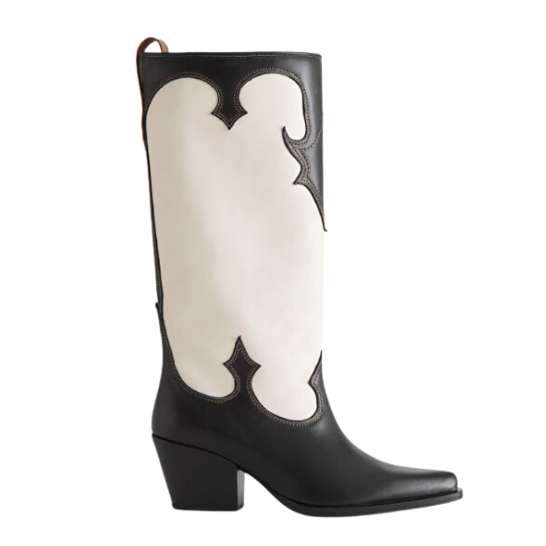 black and white cowboy boots