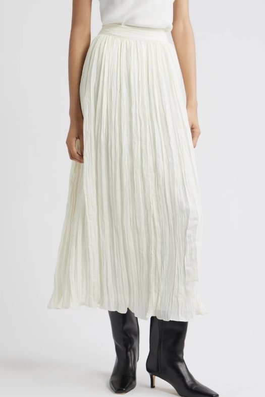 Crinkle A-Line Maxi Skirt