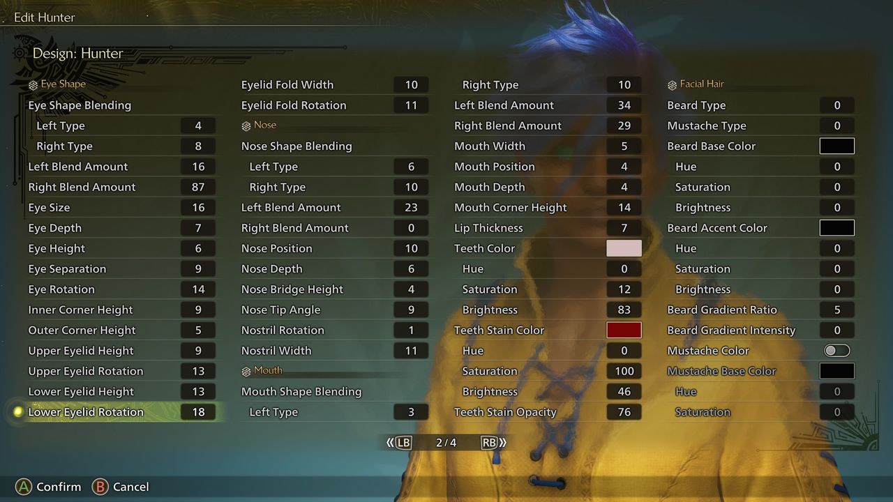 Monster Hunter Wilds character creation screens