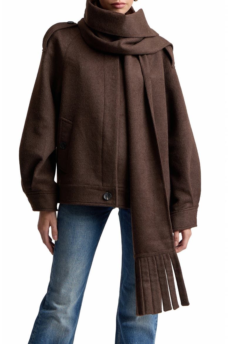 Oversized Coat With Detachable Scarf