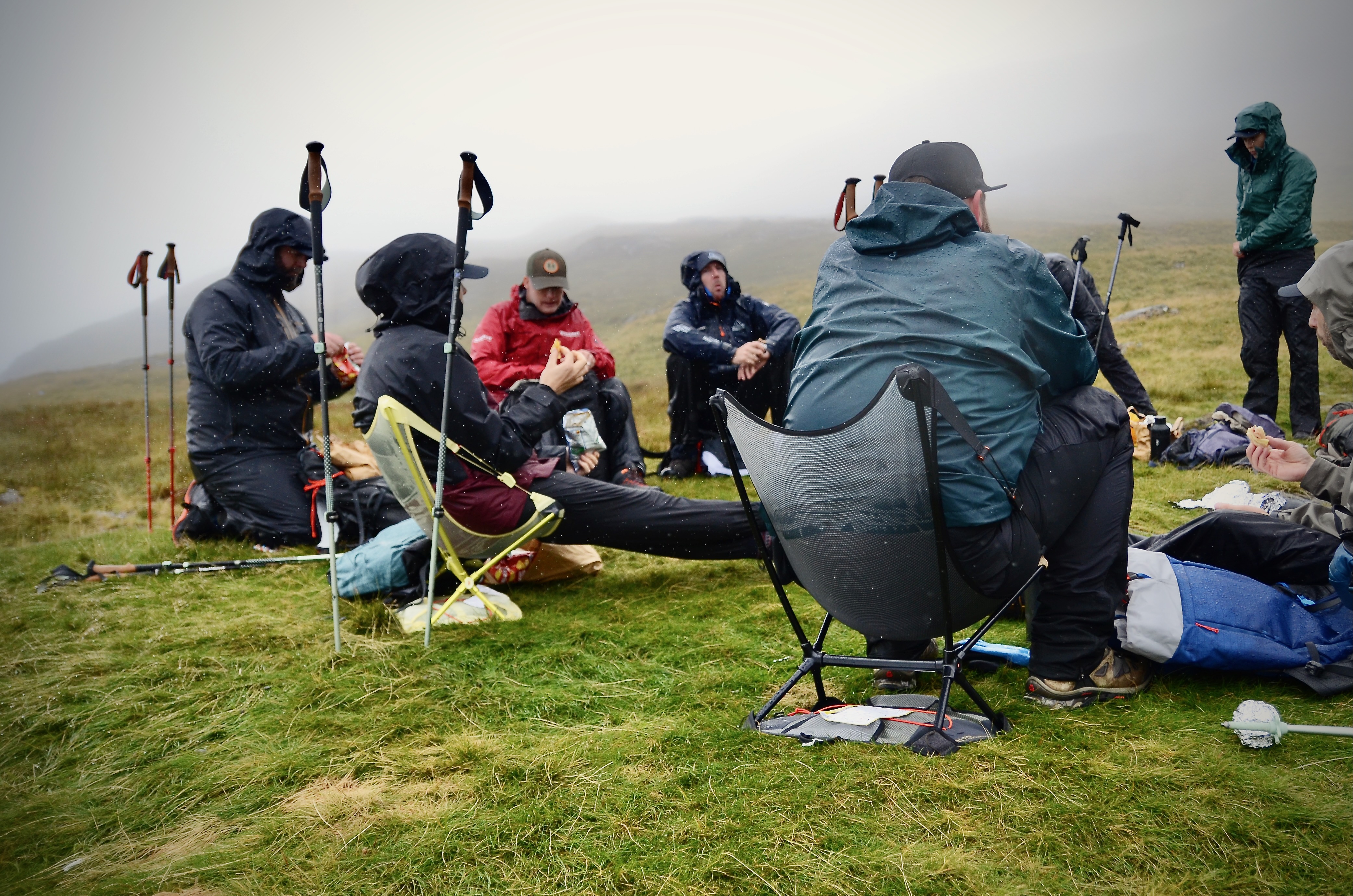 hikers breaking for lunch