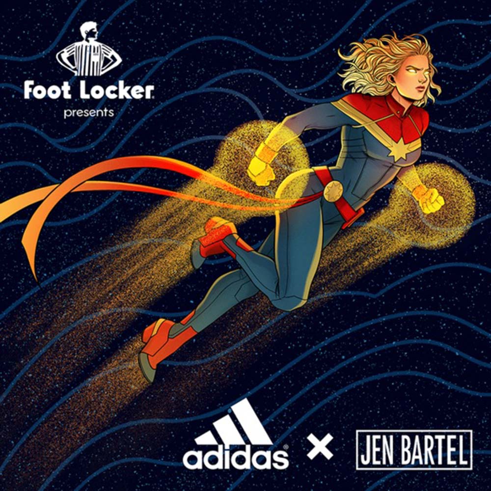 Vendedor Avispón Política Jen Bartel and Adidas Team Up for 'Captain Marvel' Sneakers | Space