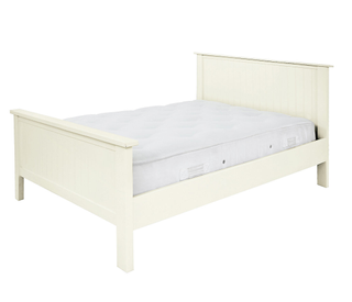 Cream Dawson king-sized bed with white mattress