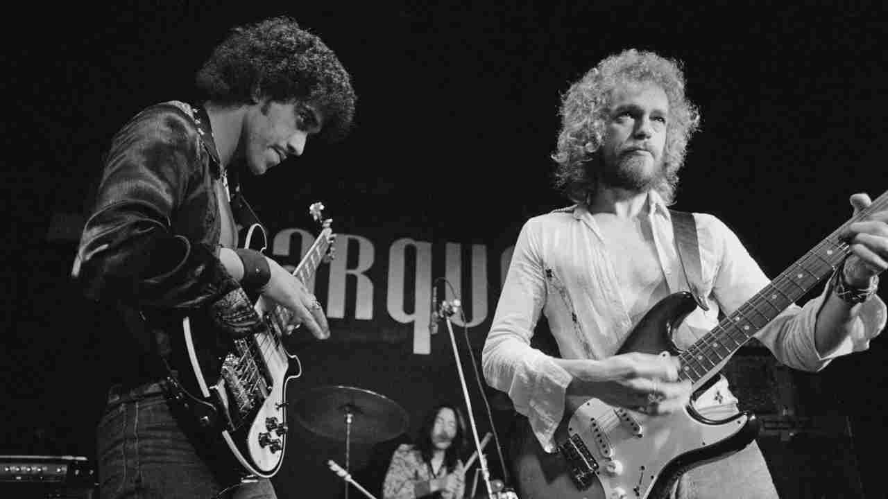 Thin Lizzy performing onstage in 1973