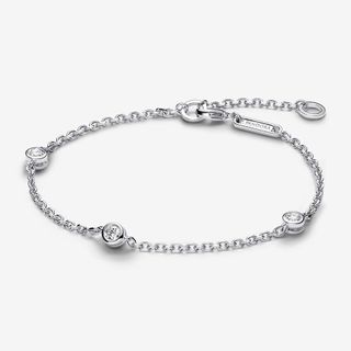 Pandora silver diamond bracelet
