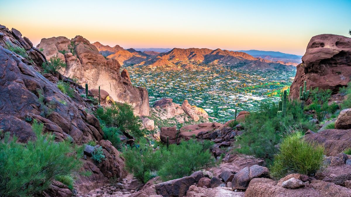 Colorful Sunrise on Camelback Mountain in Phoenix, Arizona