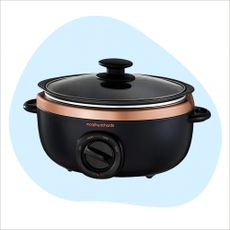 Three of the best slow cookers on Ideal Home style background