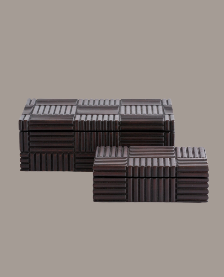 La Redoute, Set of 2 Rimba Boxes in Solid Mango Wood