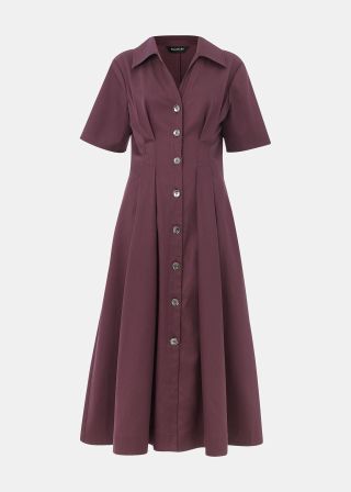 Plum Renee Button Shirt Dress