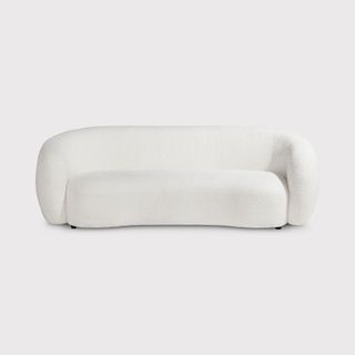 Pearl Cream Curved Boucle 3 Seater Sofa, White Boucle - Barker & Stonehouse