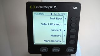 Concept2 RowErg review: image shows Concept2 RowErg screen
