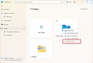 Photos remove folder