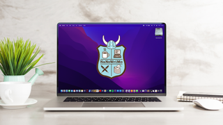 MacBook Pro with NaNoWriMo logo