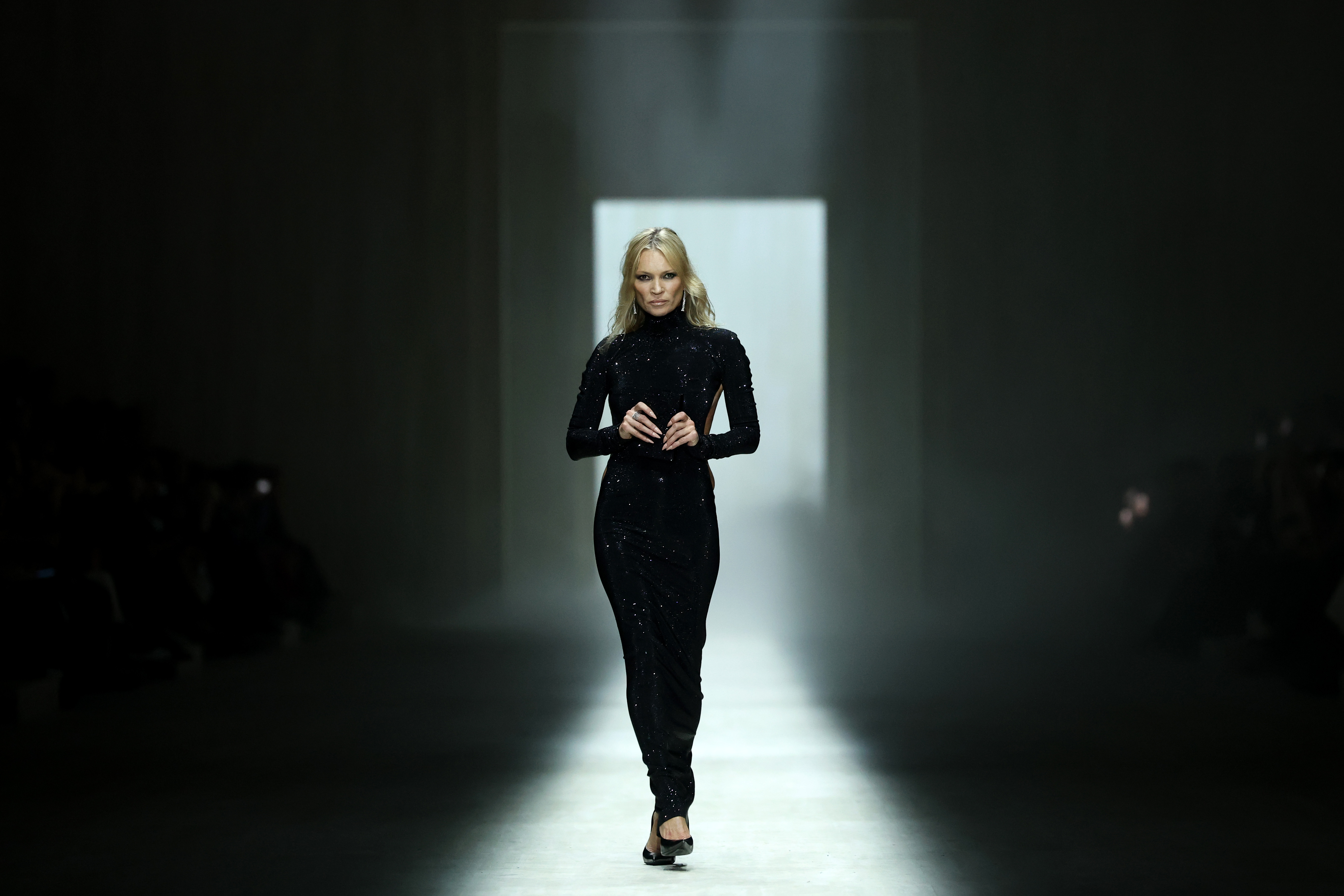 Kate Moss on the Gucci fall 2026 fashion show runway