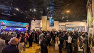 Crowd gathering outside entrance to keynote theater at PegaWorld Inspire 2024