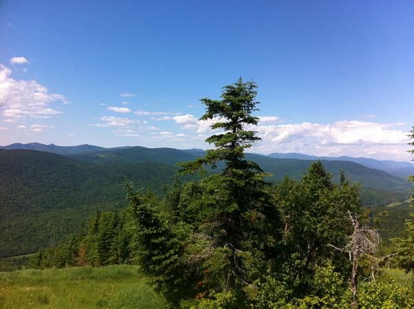 A nice view off the top of the Mont-Sainte-Anne in Quebec, Canada