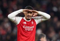 LONDON, ENGLAND - NOVEMBER 26: William Saliba of Arsenal during the UEFA Champions League 2025/26 League Phase MD5 match between Arsenal FC and FC Bayern München at Arsenal Stadium on November 26, 2025 in London, England. (Photo by Catherine Ivill - AMA/Getty Images)