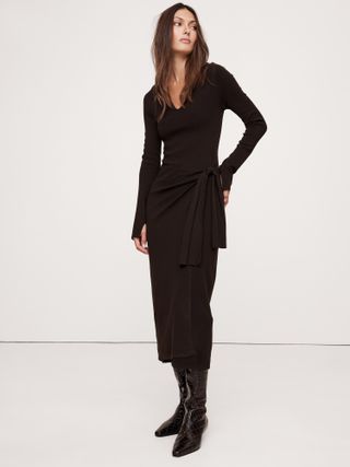 Banana Republic, Sculpted Tie-Front Midi Dress