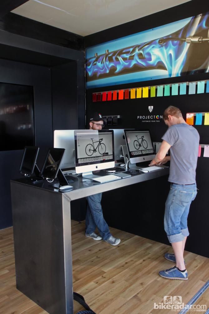 Multiple computer stations allow potential customers to tweak their creations directly on the Project One web site.