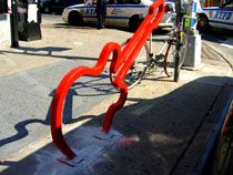 David Byrne bike racks, NYC