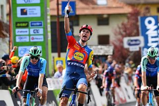 Tour of the Alps 2025: Giulio Ciccone of Lidl-Trek celebrates stage 1 victory