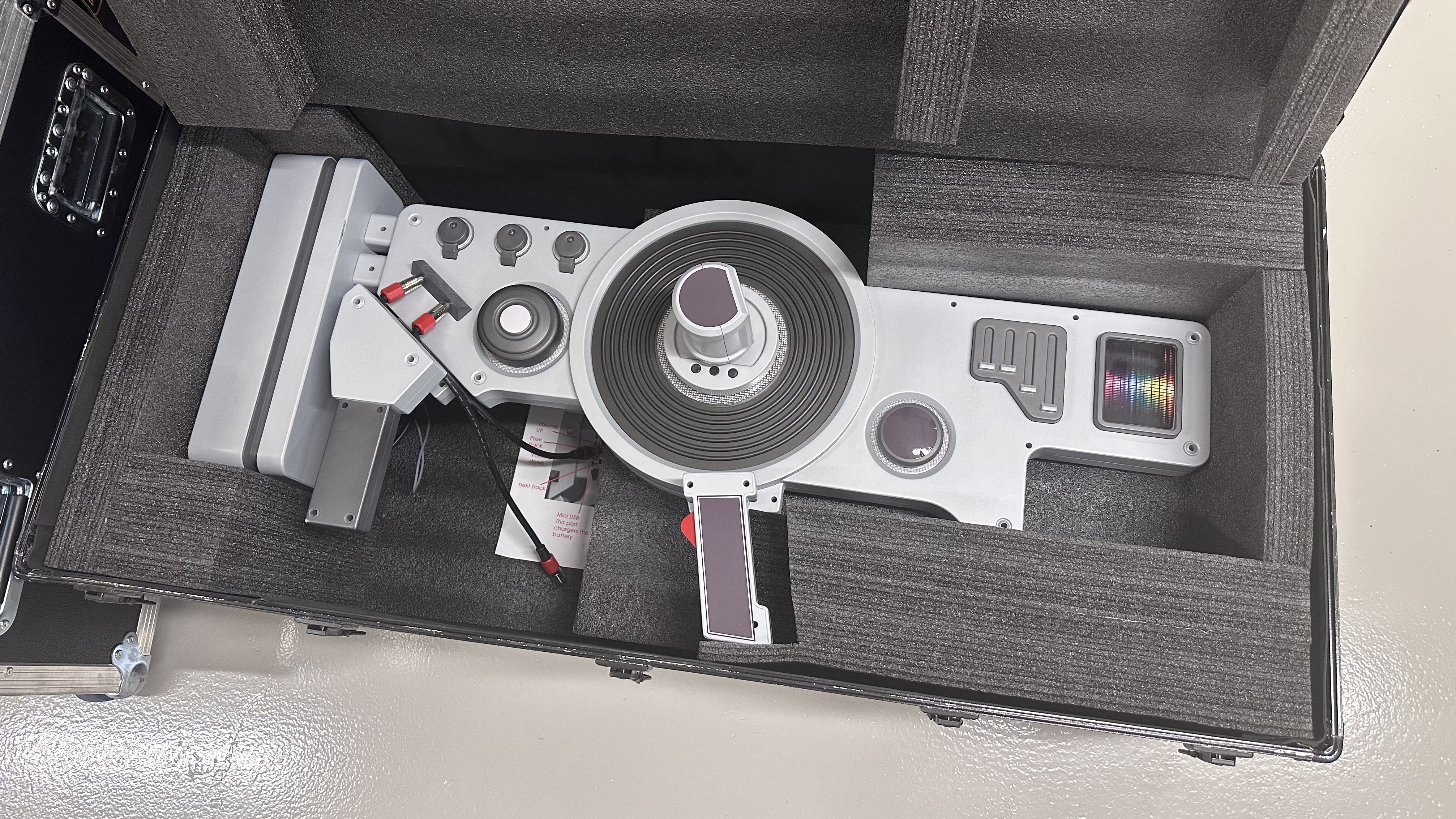 A photo shows a life-size replica of the Saints Row Dubstep Gun