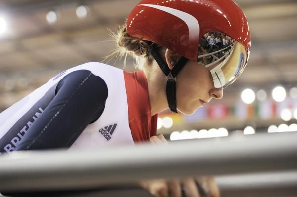 Laura Trott (Great Britain) in action on the first day of omnium competition