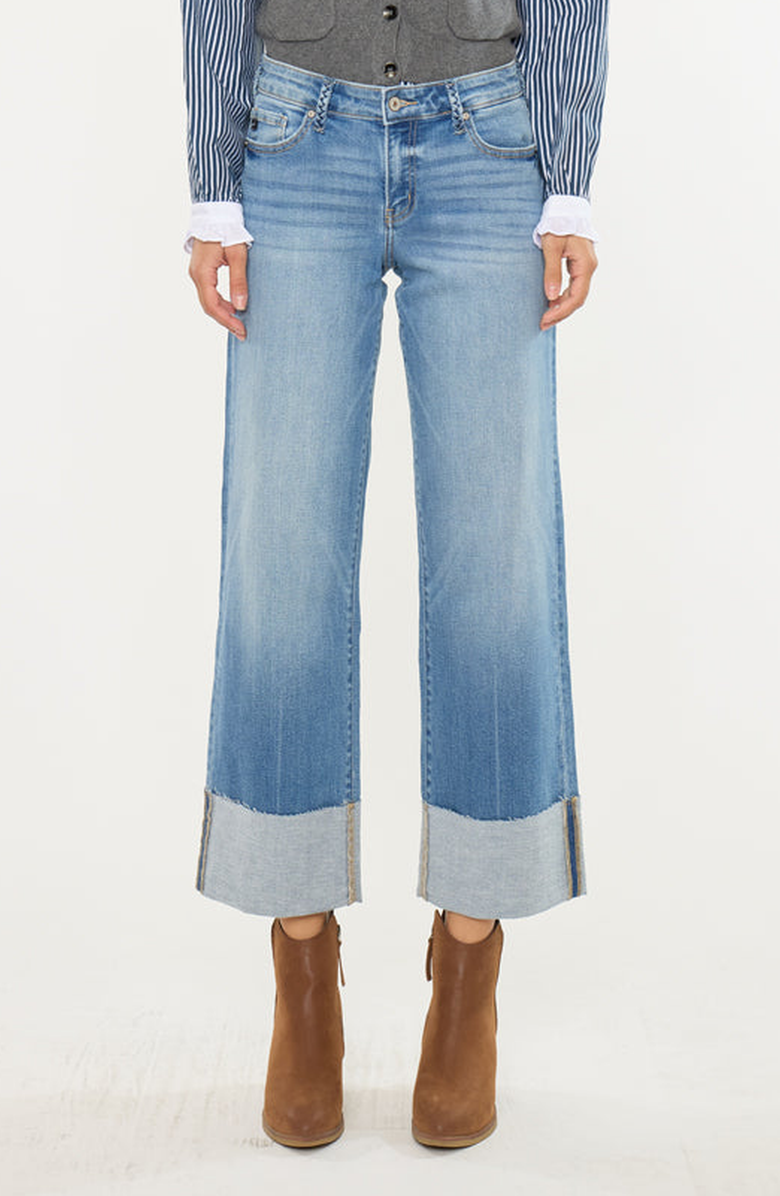 Kenny Mid Rise Crop Wide Leg Jeans