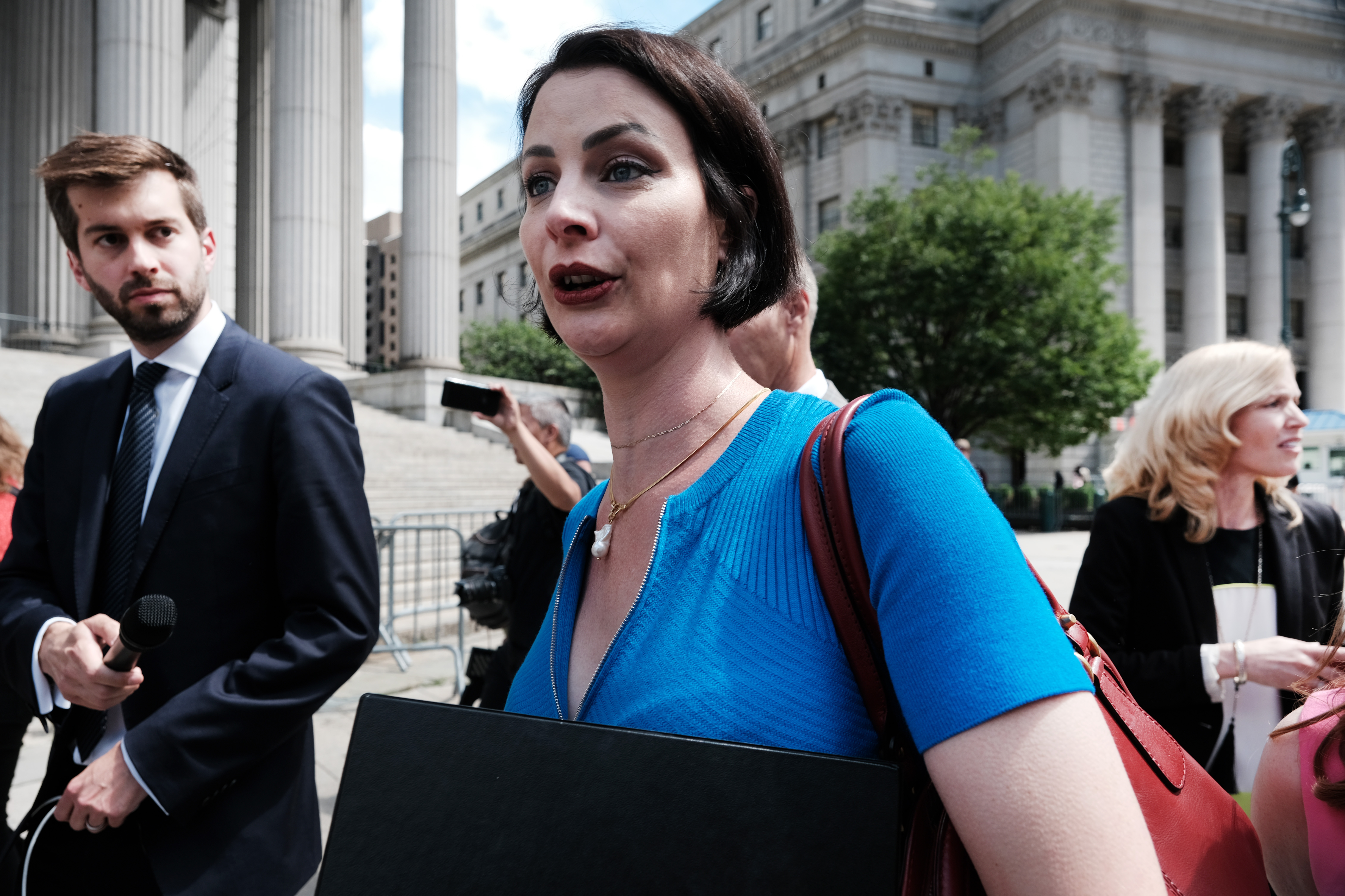 a close up of alleged Epstein victim Sarah Ransome
