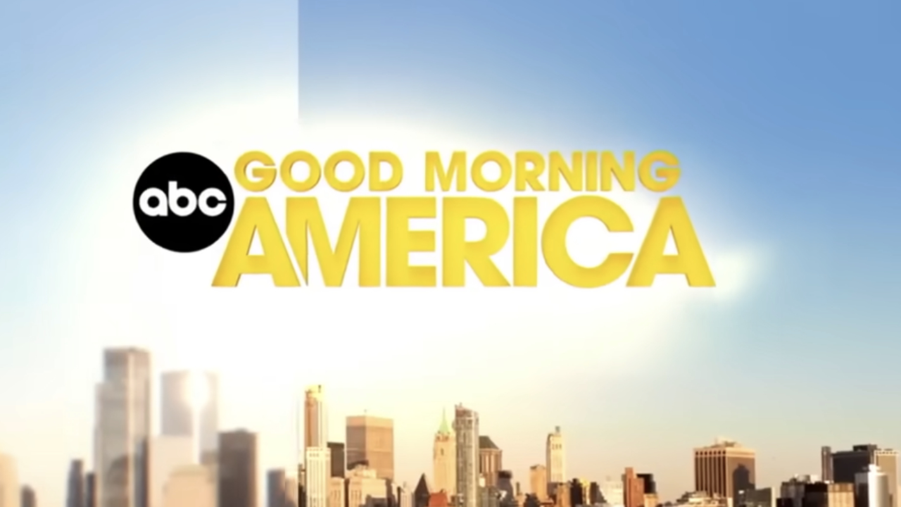 The Good Morning America logo is shown during a broadcast.
