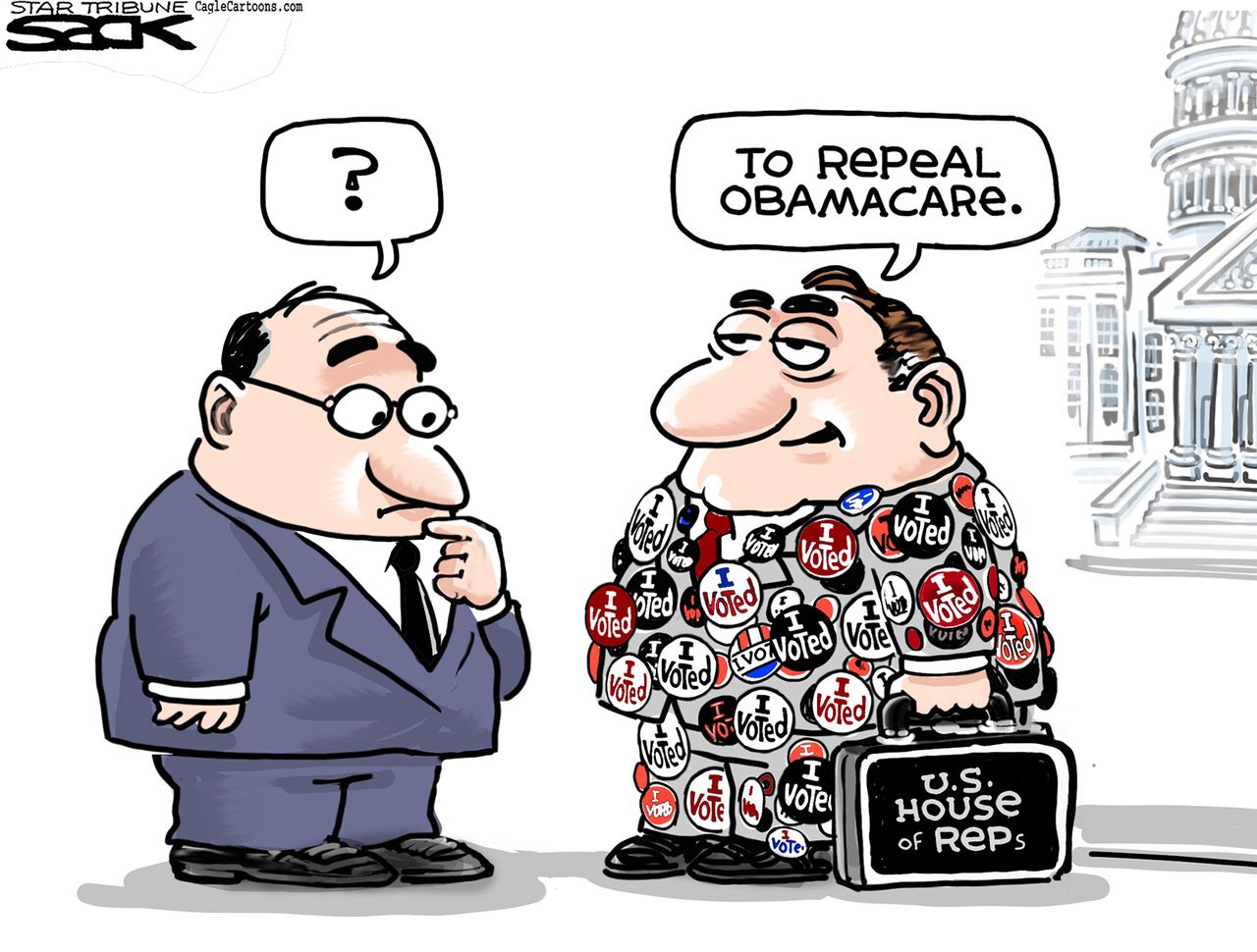 Political cartoon U.S. GOP ObamaCare