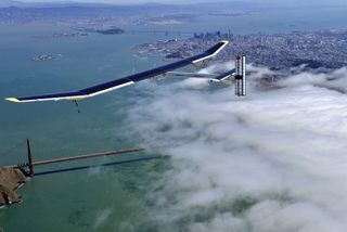 Solar Impulse Over Golden Gate Bridge