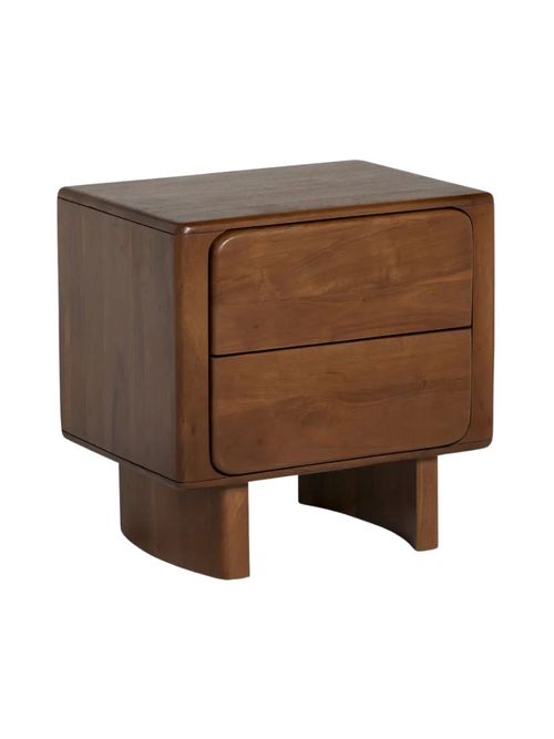Zerina Walnut Wooden Bedside Table