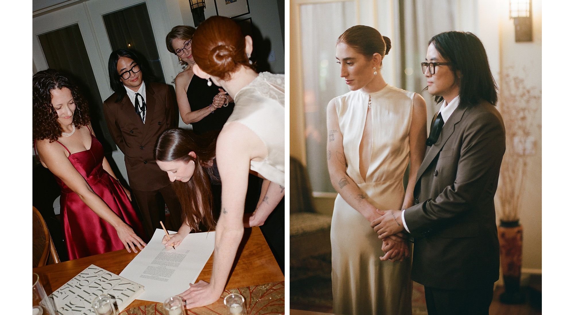 images of sophia and mik doing their first looks.