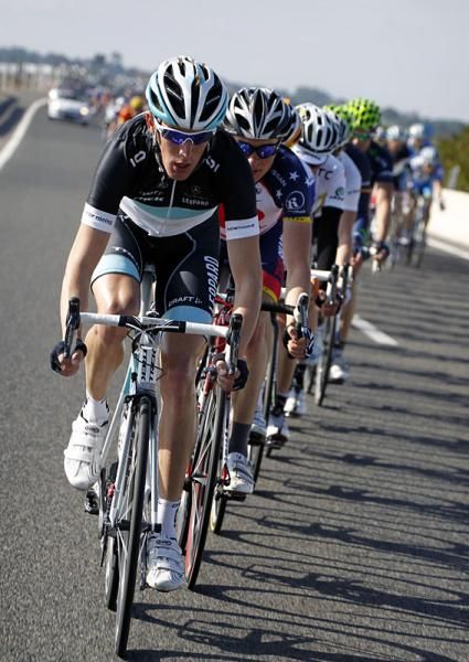 Andy Schleck (Leopard Trek) leads the chase.